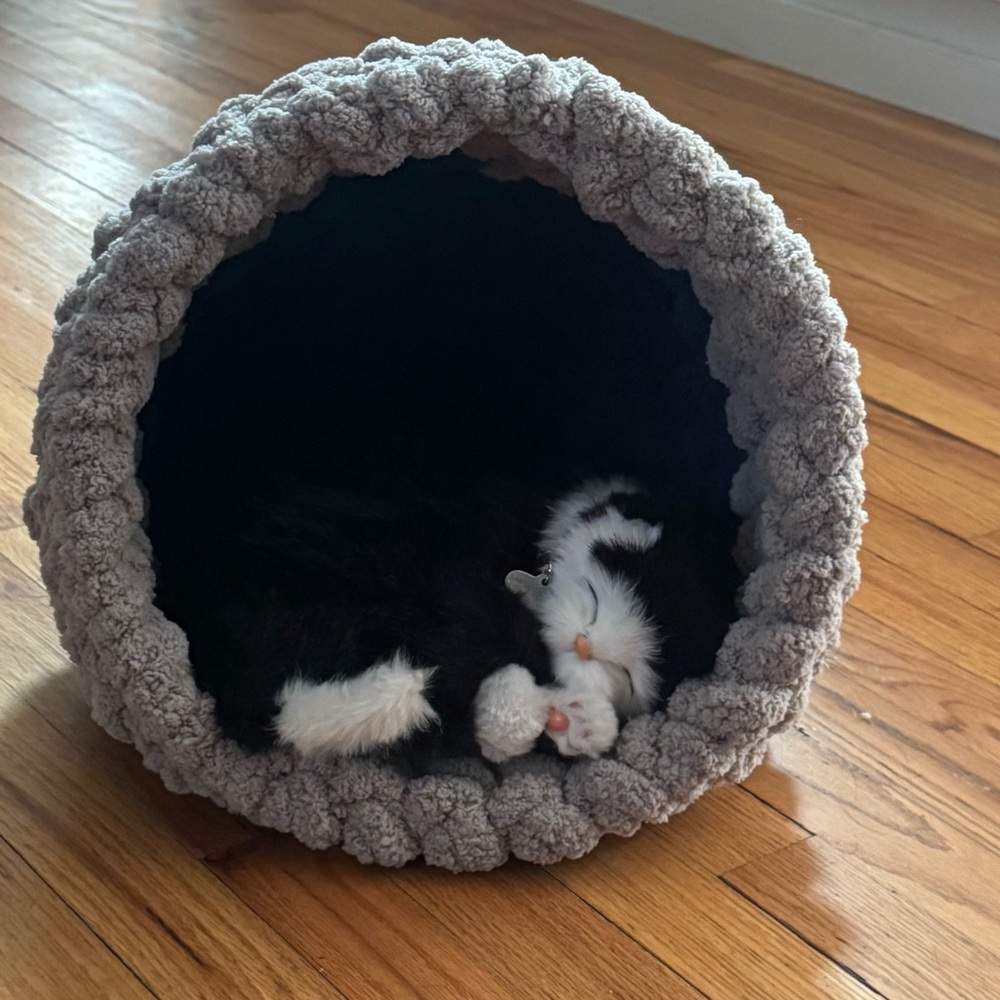 Handmade  Gray Cat Hideaway Bed